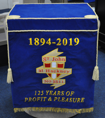 Craft Lodge Bible Cushion & 600mm Dropfall with Lodge Crest - Click Image to Close